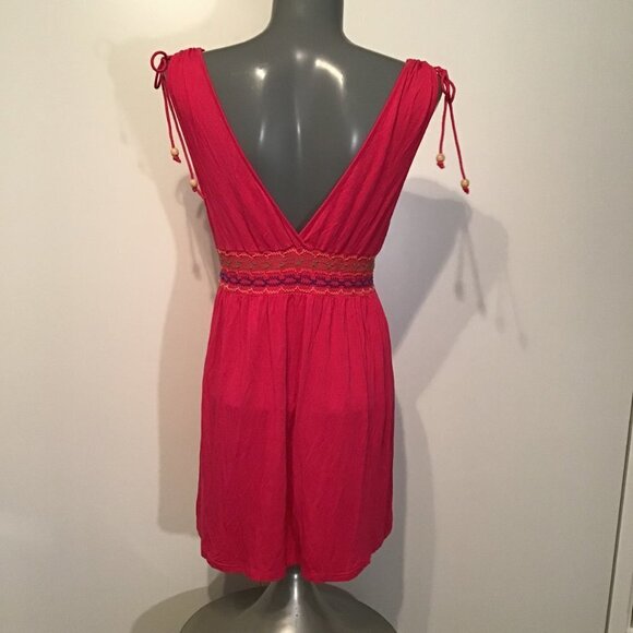 Pink by Victoria's Secret Deep V Tie Shoulder Sundress Size L - Picture 5 of 12